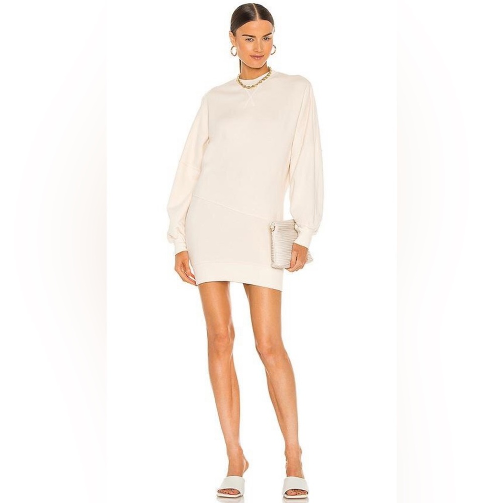 NWT! Michael Costello x REVOLVE Sweatshirt Mini Dress in Cream - Size M